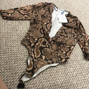 Zara animal print bodysuit